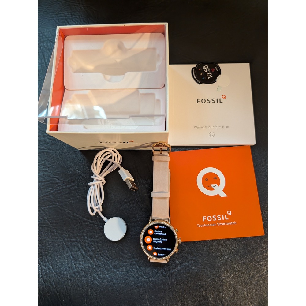 Fossil Q Gen 4 Venture HR Smartwatch Rose Gold Crystal DW7F1 FTW6015 Blush Pink